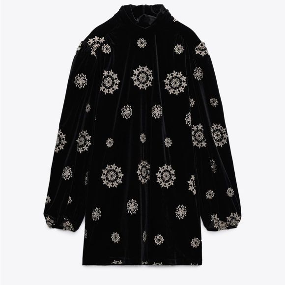ZARA EMBROIDERED VELVET DRESS
BLACK - REF. 2731/339 - Picture 8 of 8